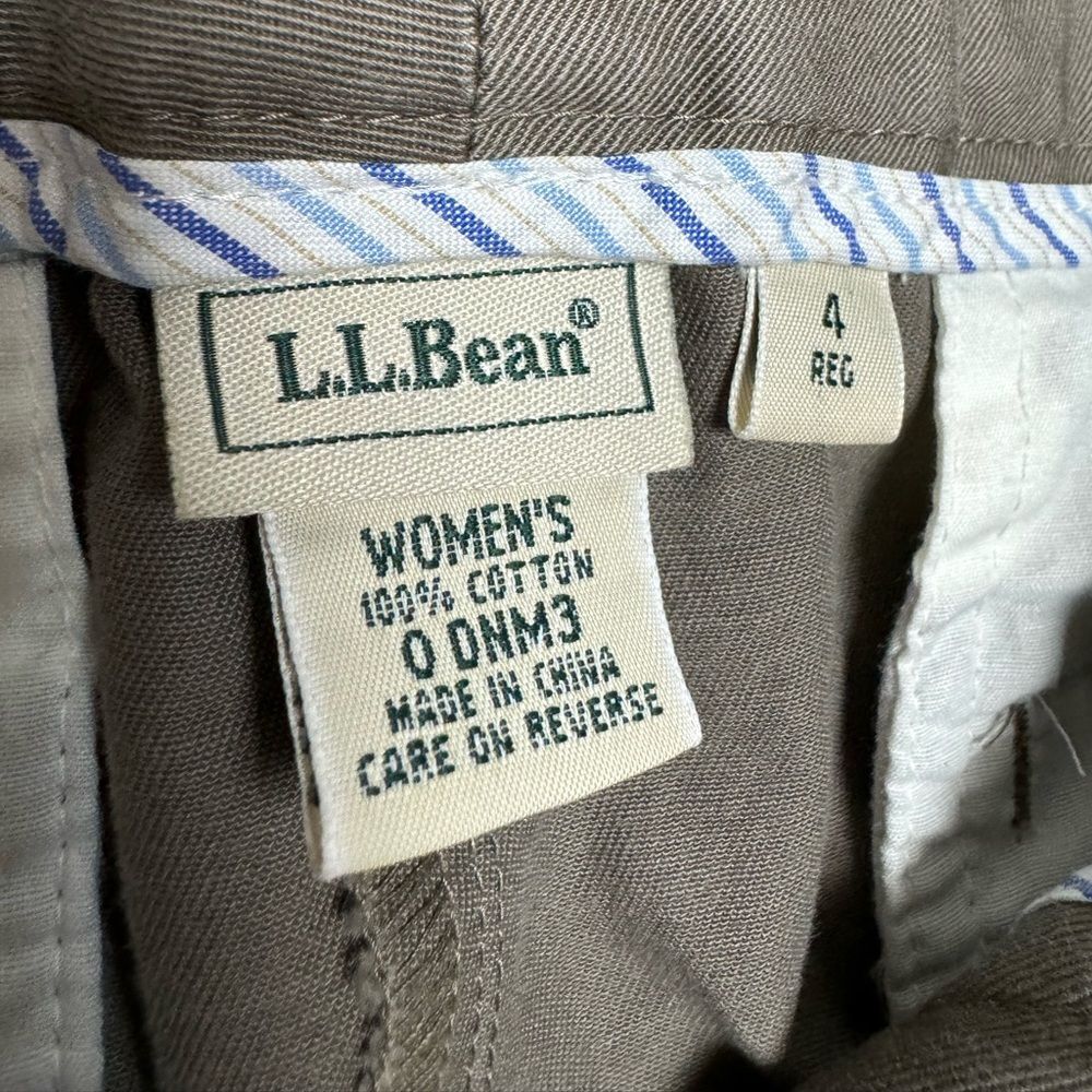 CLEARANCE! Brown L.L. Bean Classic Cotton Cropped Pants Size 4 EUC - Picture 5 of 5
